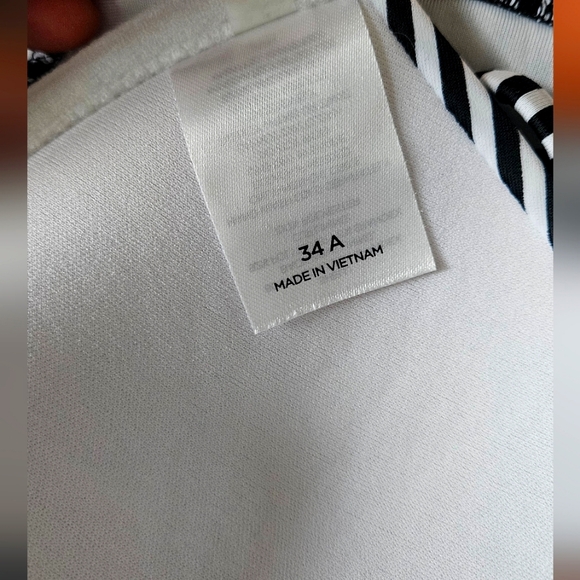 Shade and Shore Black and White Stripe Tie Bikini Medium - Picture 2 of 3